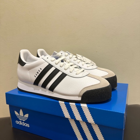 NIB Men Adidas Samoa Athletic Sneaker Shoes White Black 675033 - Picture 1 of 6